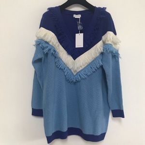 Lovers + Friends Oversized Vicki Fringe Sweater